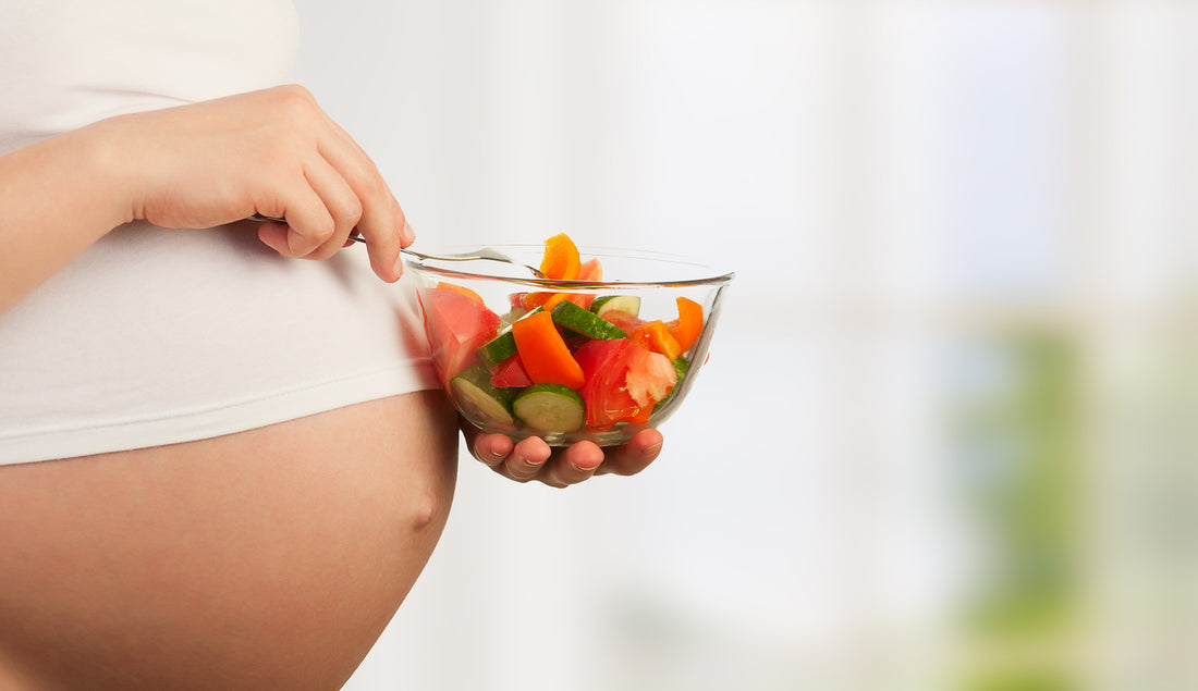 pregnant woman with food