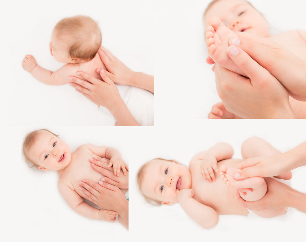 Baby being massaged | Nourish Baby